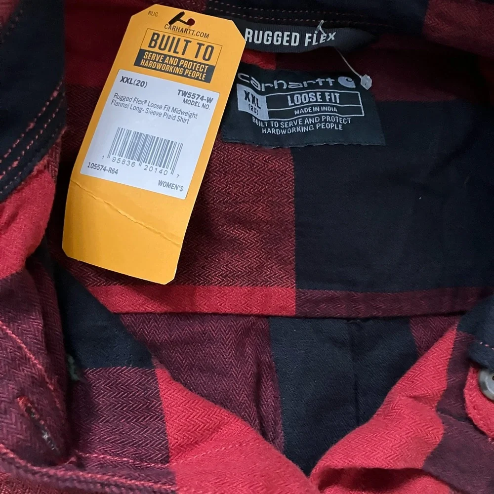 Carhartt Red and Black Casual Button Down Shirt - Picture 3 of 5